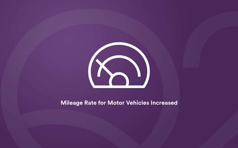 2018 Mileage Rate for Motor Vehicles Increased